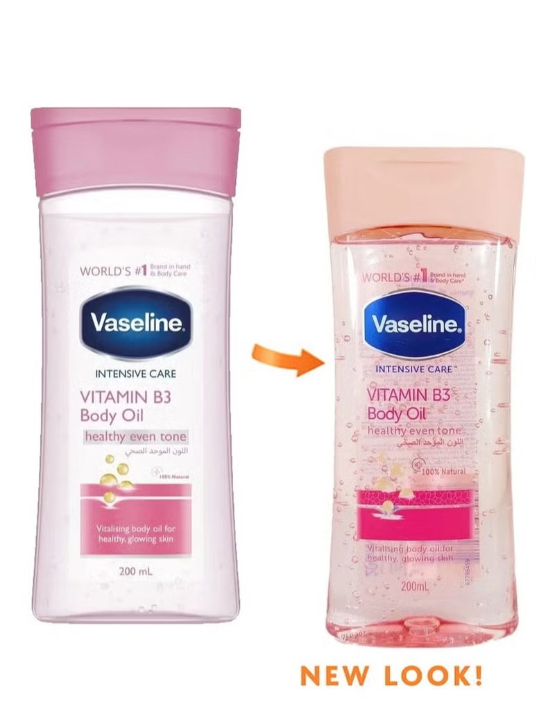 فازلين زيت العناية للجسم الوردي فيتامين بي 3 موحد لون الصحي للبشرة 200مل - Image 1